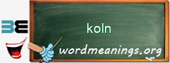 WordMeaning blackboard for koln